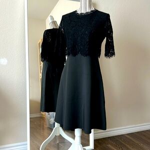 Elegant Black Lace Overlay Dress